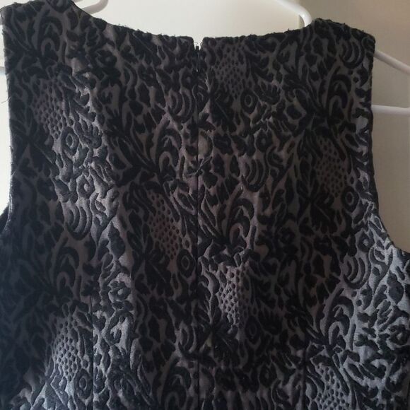Loft Womens Black Jacquard‎ Sleeveless Shift Dress Size 4 - Picture 4 of 7